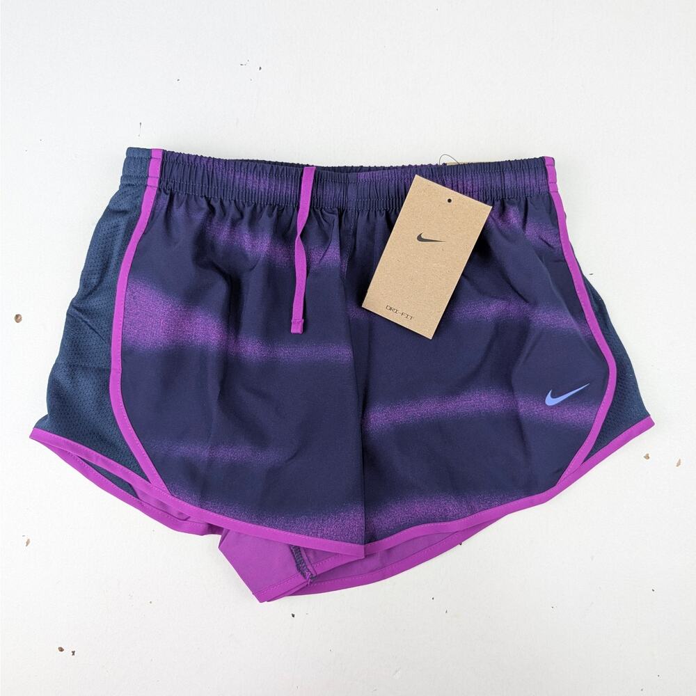 Nike Girls X-Small Dri-Fit Tempo Shorts - Vivid Purple/Navy